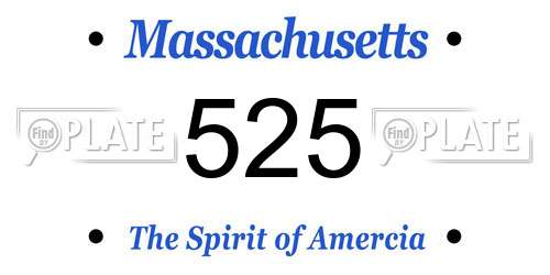 525 Massachusetts License Plate