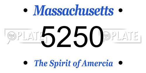 5250 Massachusetts License Plate