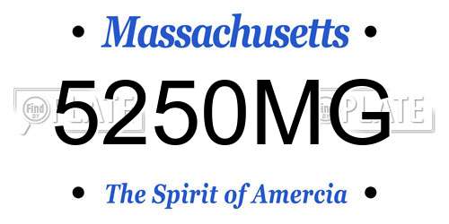 5250MG Massachusetts License Plate
