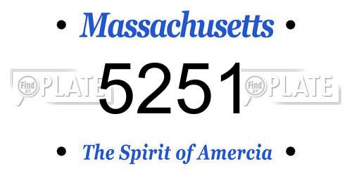 5251 Massachusetts License Plate