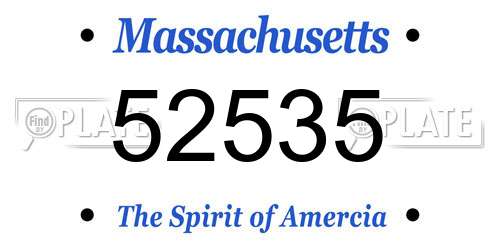 52535 Massachusetts License Plate