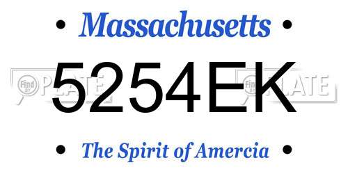 5254EK Massachusetts License Plate
