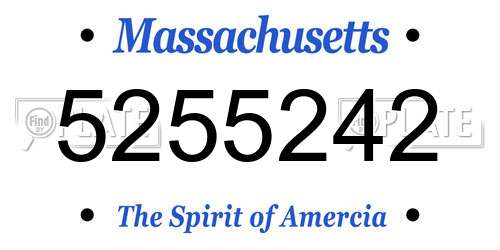 5255242 Massachusetts License Plate