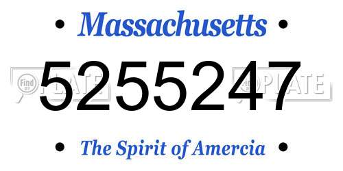 5255247 Massachusetts License Plate