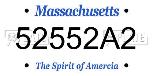 52552A2 Massachusetts License Plate