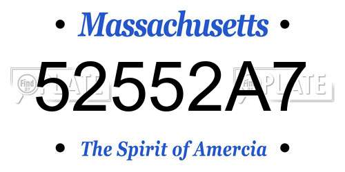 52552A7 Massachusetts License Plate