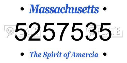 5257535 Massachusetts License Plate