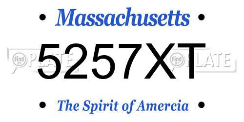 5257XT Massachusetts License Plate