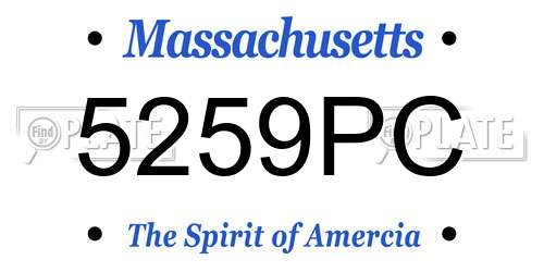 5259PC Massachusetts License Plate