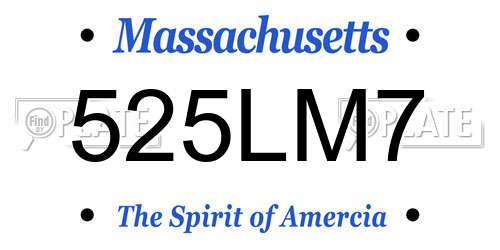 525LM7 Massachusetts License Plate