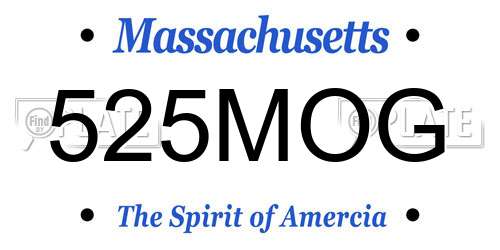 525MOG Massachusetts License Plate