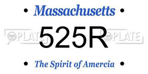 525R Massachusetts License Plate