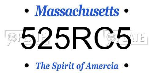 525RC5 Massachusetts License Plate