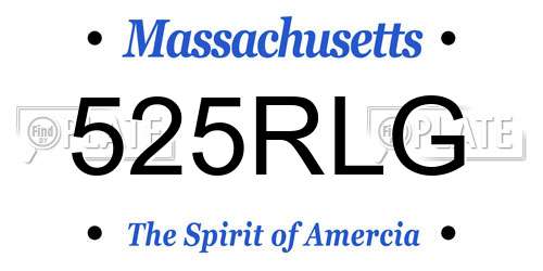 525RLG Massachusetts License Plate