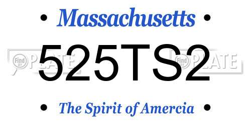 525TS2 Massachusetts License Plate