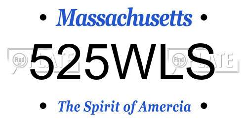 525WLS Massachusetts License Plate