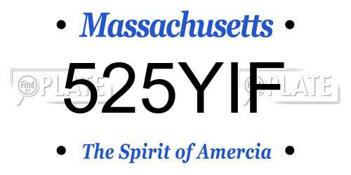 525YIF Massachusetts License Plate