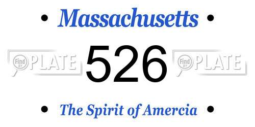 526 Massachusetts License Plate