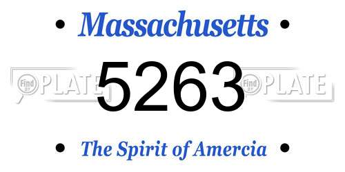 5263 Massachusetts License Plate