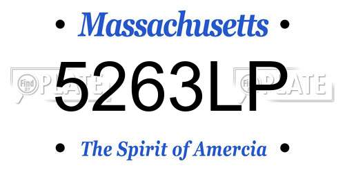 5263LP Massachusetts License Plate