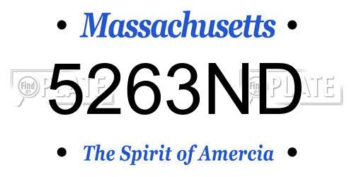 5263ND Massachusetts License Plate