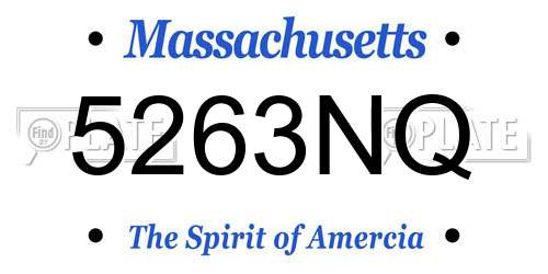 5263NQ Massachusetts License Plate