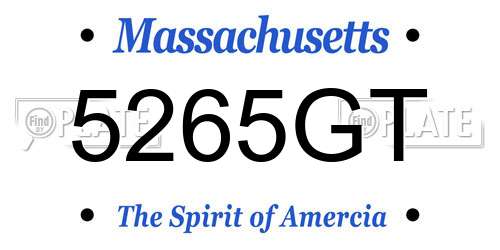 5265GT Massachusetts License Plate