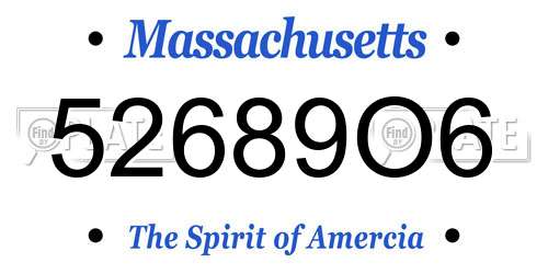 52689O6 Massachusetts License Plate