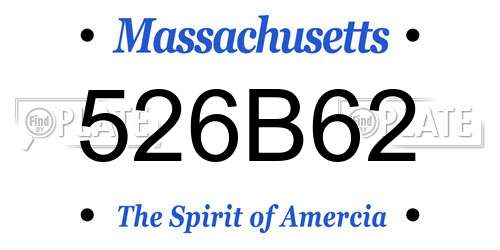 526B62 Massachusetts License Plate