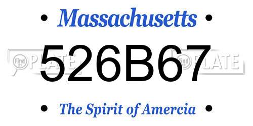 526B67 Massachusetts License Plate