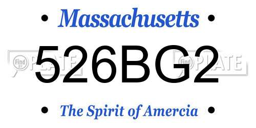 526BG2 Massachusetts License Plate