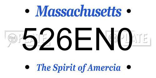 526EN0 Massachusetts License Plate