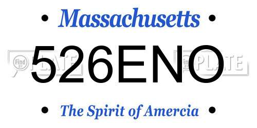 526ENO Massachusetts License Plate