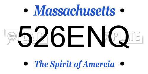 526ENQ Massachusetts License Plate