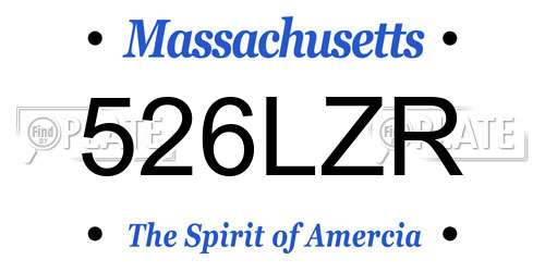 526LZR Massachusetts License Plate