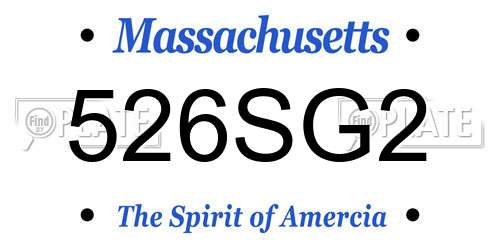 526SG2 Massachusetts License Plate
