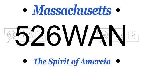 526WAN Massachusetts License Plate