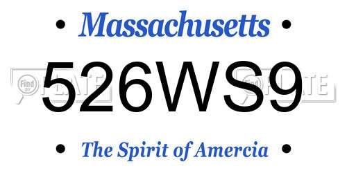 526WS9 Massachusetts License Plate