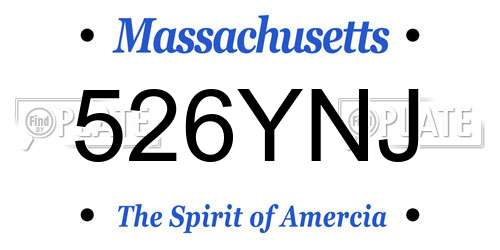 526YNJ Massachusetts License Plate