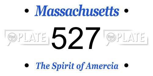 527 Massachusetts License Plate