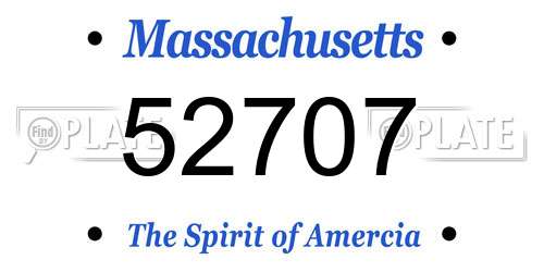 52707 Massachusetts License Plate