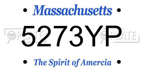 5273YP Massachusetts License Plate