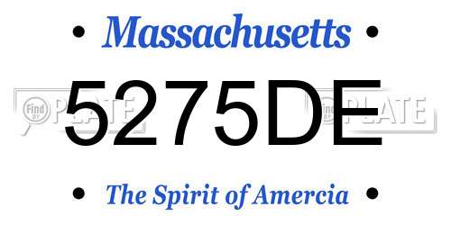5275DE Massachusetts License Plate