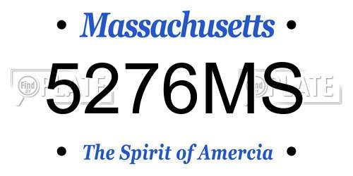 5276MS Massachusetts License Plate