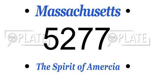 5277 Massachusetts License Plate