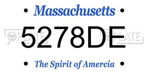 5278DE Massachusetts License Plate