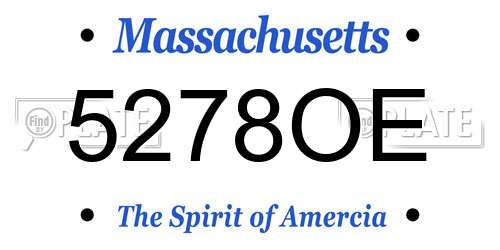 5278OE Massachusetts License Plate