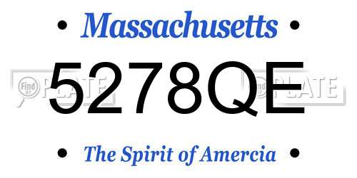 5278QE Massachusetts License Plate