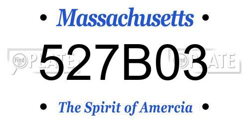 527B03 Massachusetts License Plate