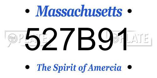 527B91 Massachusetts License Plate